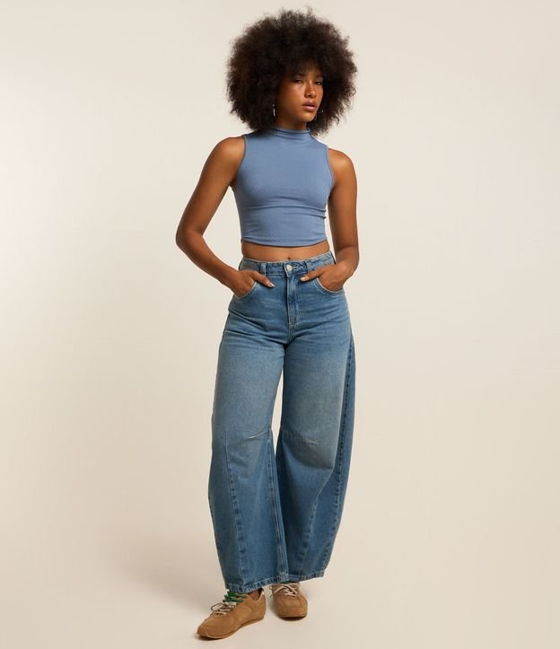 Blusa en Poliamida Seamless y Cuello Alto 2