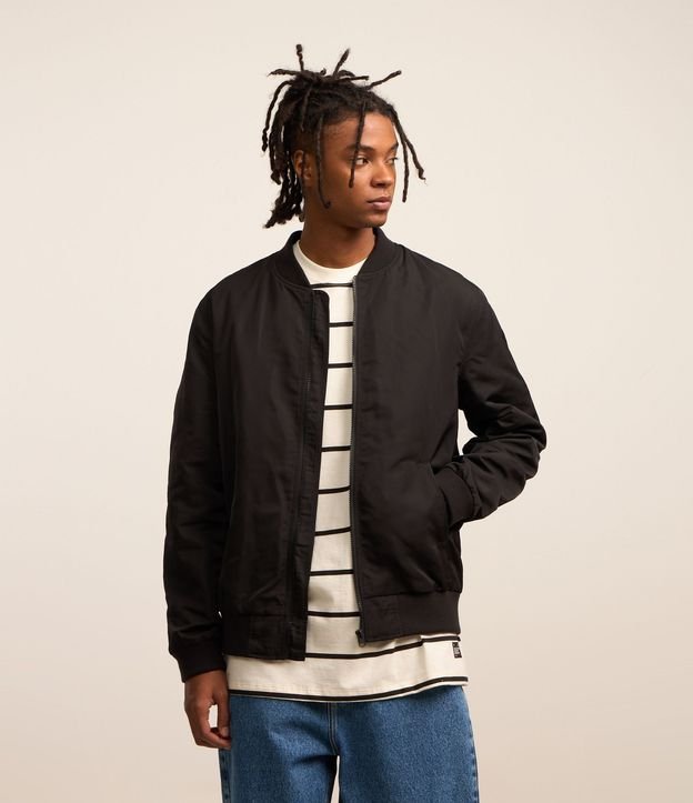 Campera Bomber Aberta con Cremallera