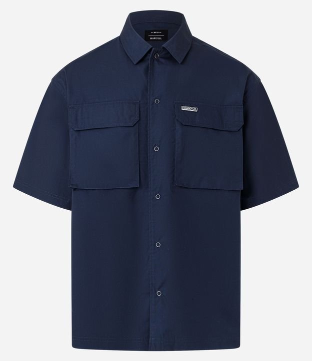 Camisa Boxy en Tricolina con Bolsillos Cargo y Etiqueta 3