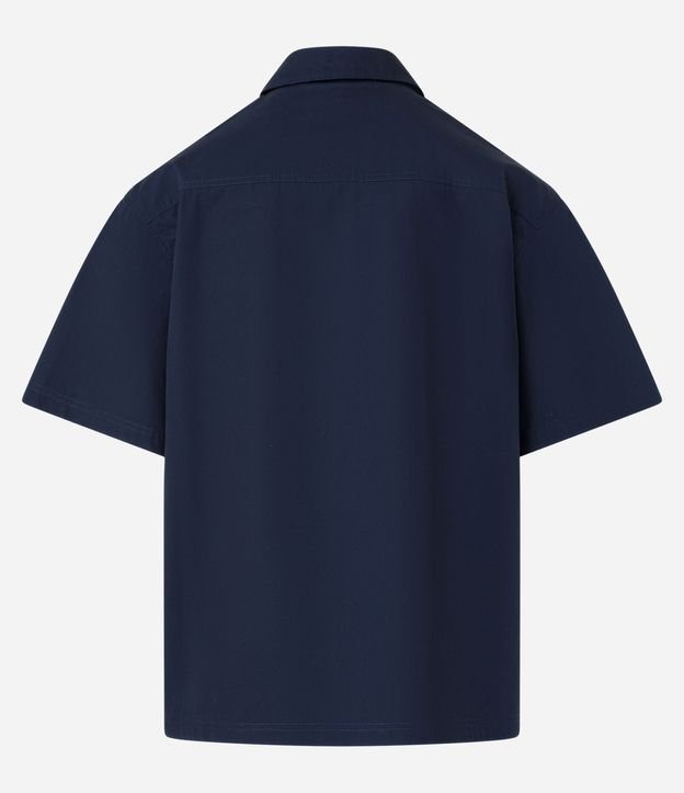 Camisa Boxy en Tricolina con Bolsillos Cargo y Etiqueta 5