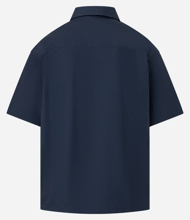 Camisa Boxy en Tricolina con Bolsillos Cargo y Etiqueta 6