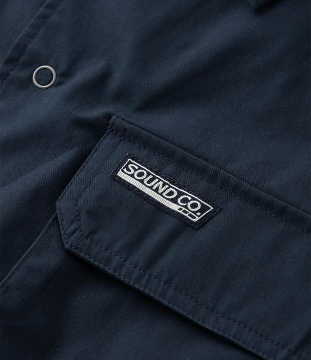 Camisa Boxy en Tricolina con Bolsillos Cargo y Etiqueta 8
