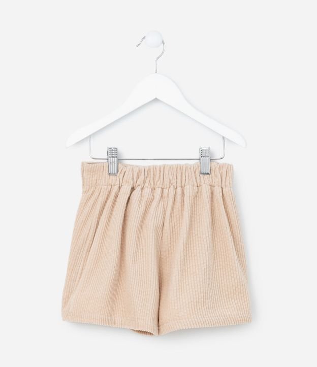 Short Pollera Infantil en Terciopelo con Detalle de Botones - Talle 5 a 14 años 2