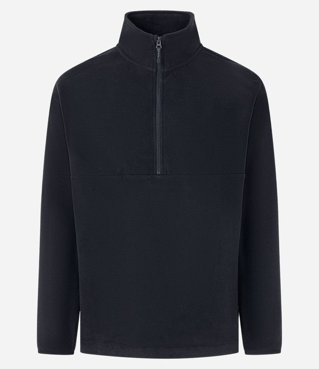 Saco en Fleece con Cuello Alto y Cremallera 5
