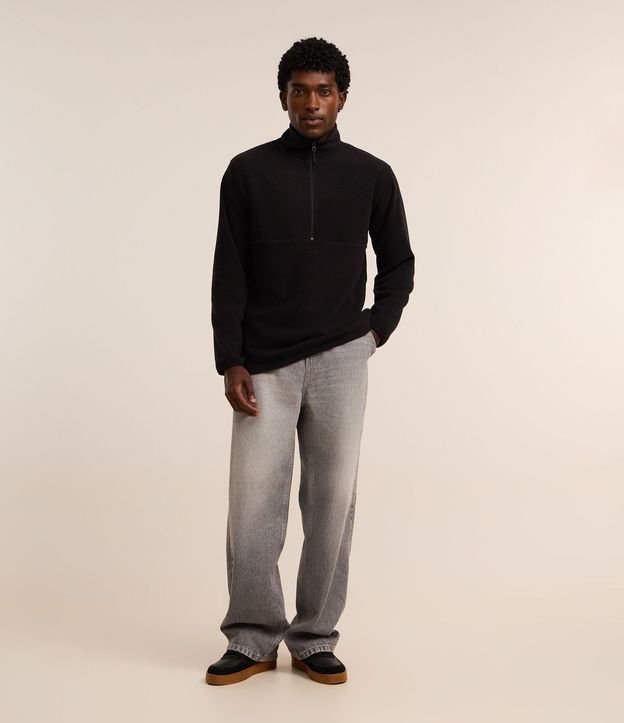 Saco en Fleece con Cuello Alto y Cremallera 2