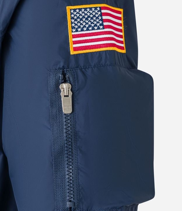 Campera Rompevientos con Capucha y Estampa Nasa 12