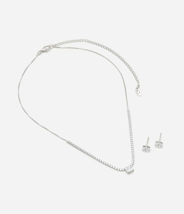 Conjunto de Collar en Circonita con Colgante y Caravana Punto de Luz 2