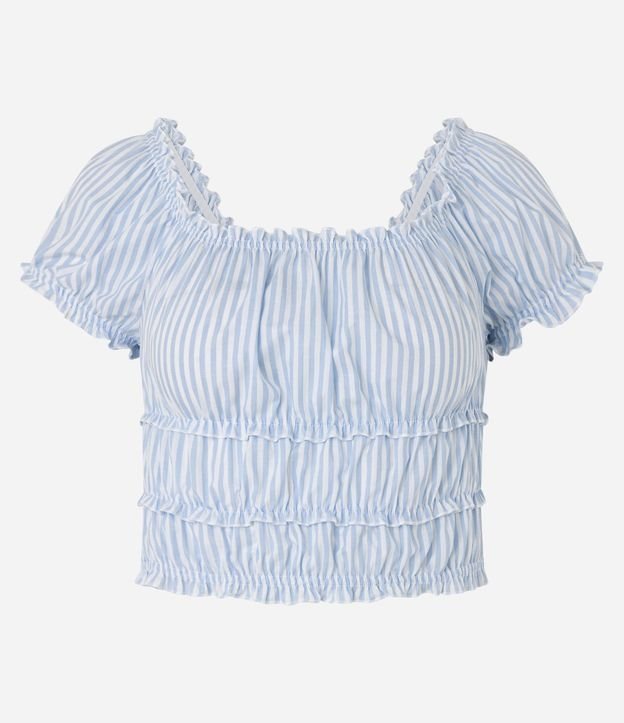 Blusa en Tricolina con Escote Elástico y Detalles Frufru 6