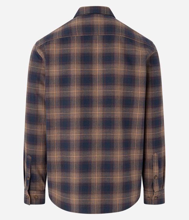 Camisa Comfort en Franela con Estampa de Cuadros 6