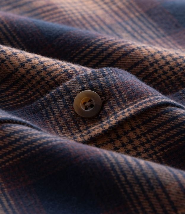 Camisa Comfort en Franela con Estampa de Cuadros 8