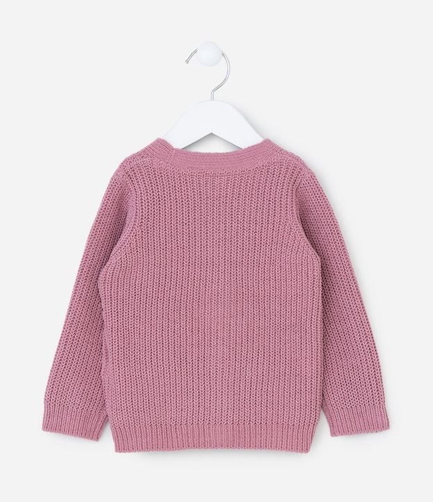 Cardigan Infantil en Chenille con Botones - Talle 0 a 18 meses 2