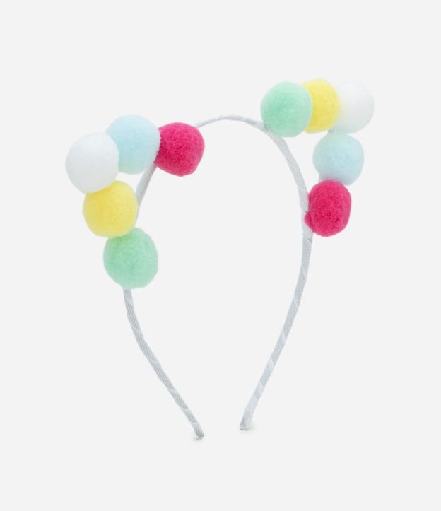 Vincha Infantil con Orejitas en Mini Pompones - Talle U
