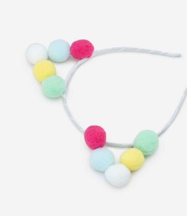 Vincha Infantil con Orejitas en Mini Pompones - Talle U 4