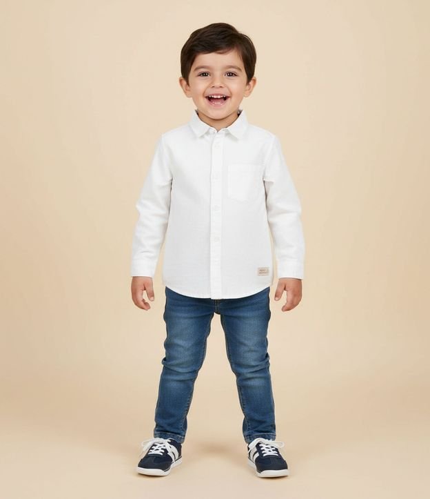 Camisa Básica Infantil en Oxford con Bolsillo - Talle 1 a 5/6 años