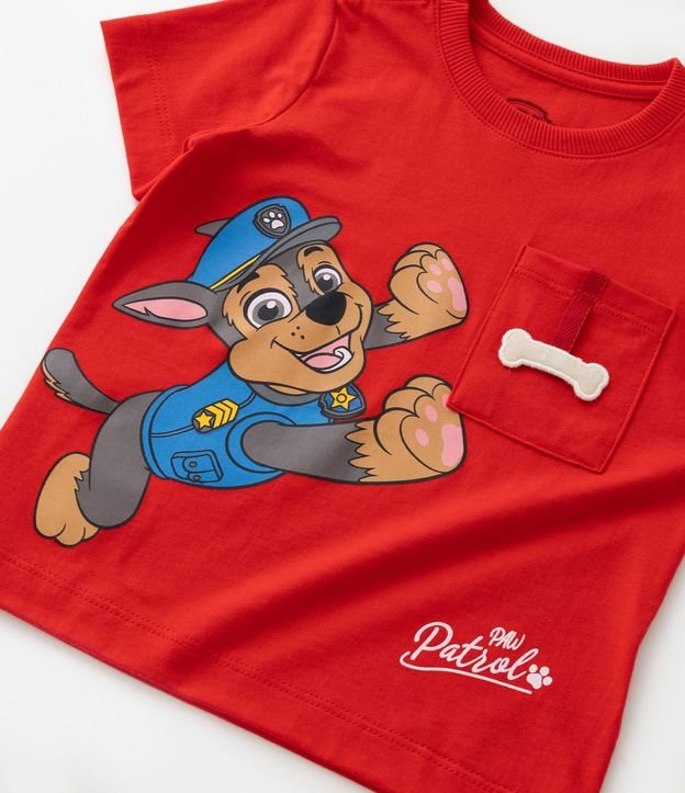 Remera Infantil con Pequeño Bolsillo Interactivo y Estampa Chase - Talle 2  5 años 9