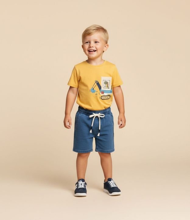 Remera Infantil con Pequeño Bolsillo Interactivo de Dino - Talle 1 a 5 años