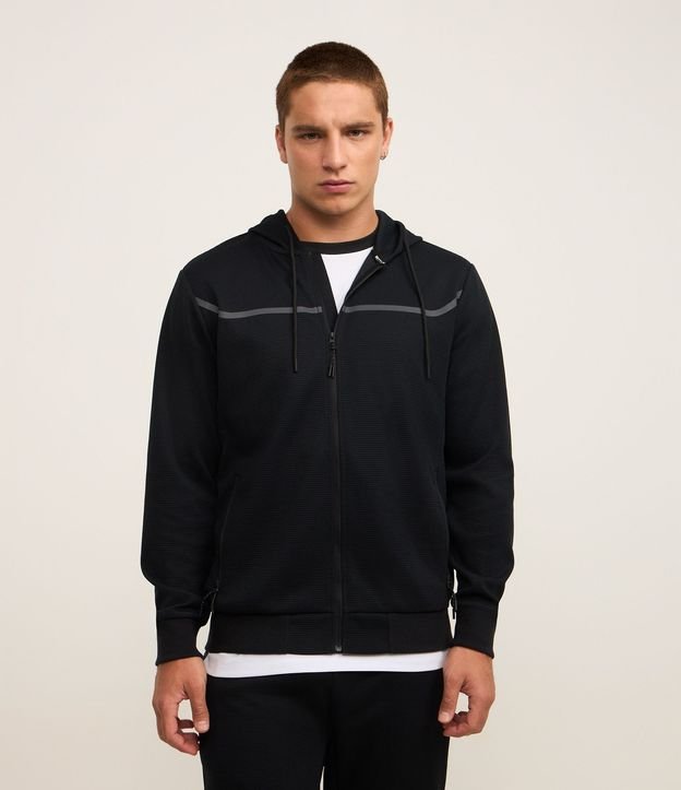 Saco Deportivo Texturizado con Raya Reflectante y Capucha 8