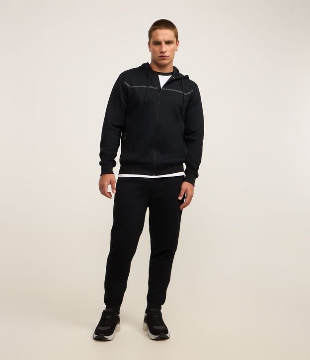 Saco Deportivo Texturizado con Raya Reflectante y Capucha 2