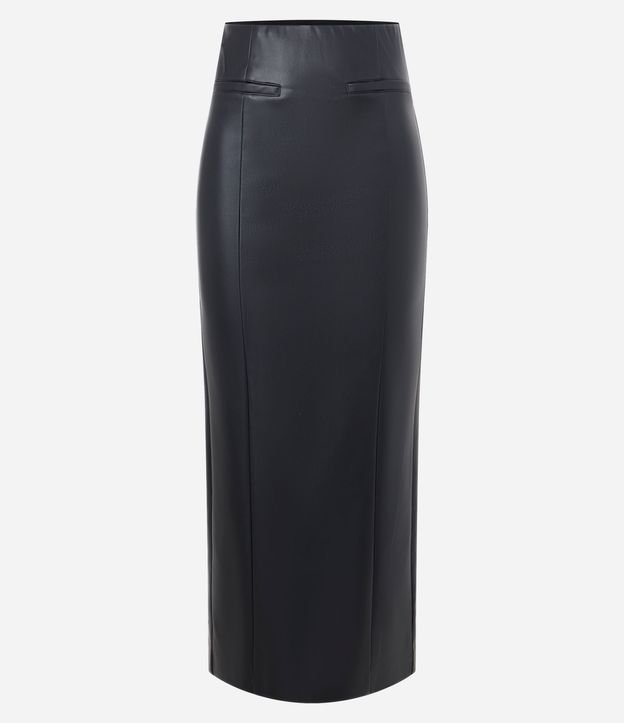 Pollera Midi en PU con Fenda Trasera 7