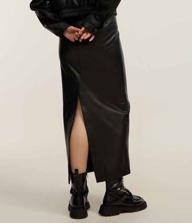 Pollera Midi en PU con Fenda Trasera 6
