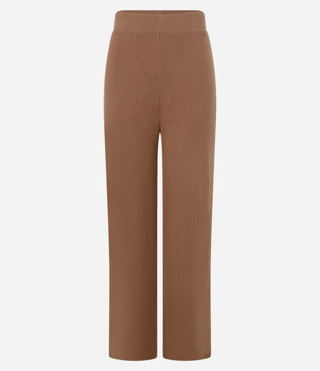 Pantalón recto Texturizada con Cintura Fija y Malla Calientita 6