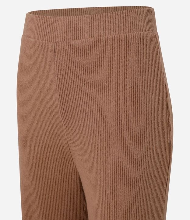 Pantalón recto Texturizada con Cintura Fija y Malla Calientita 7