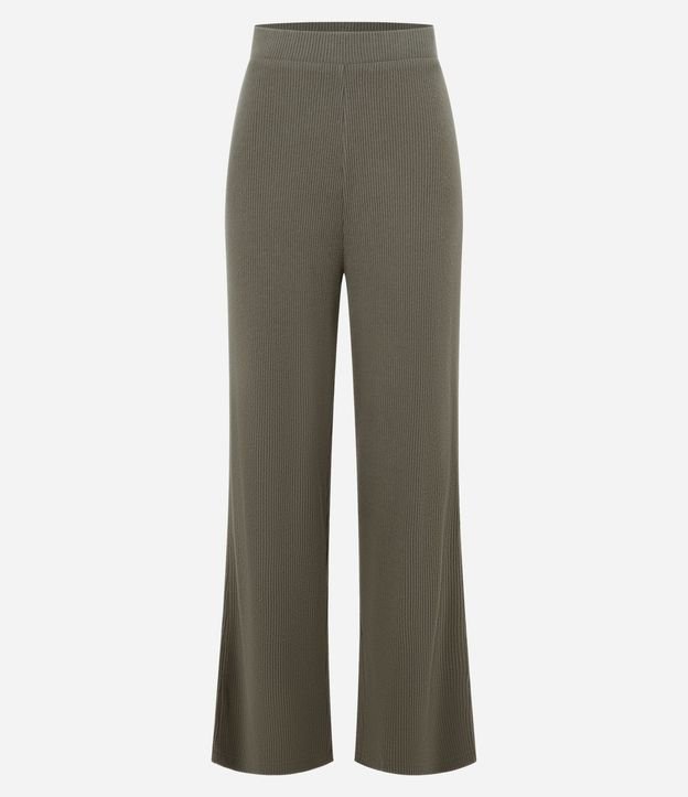 Pantalón recto Texturizada con Cintura Fija y Malla Calientita 5