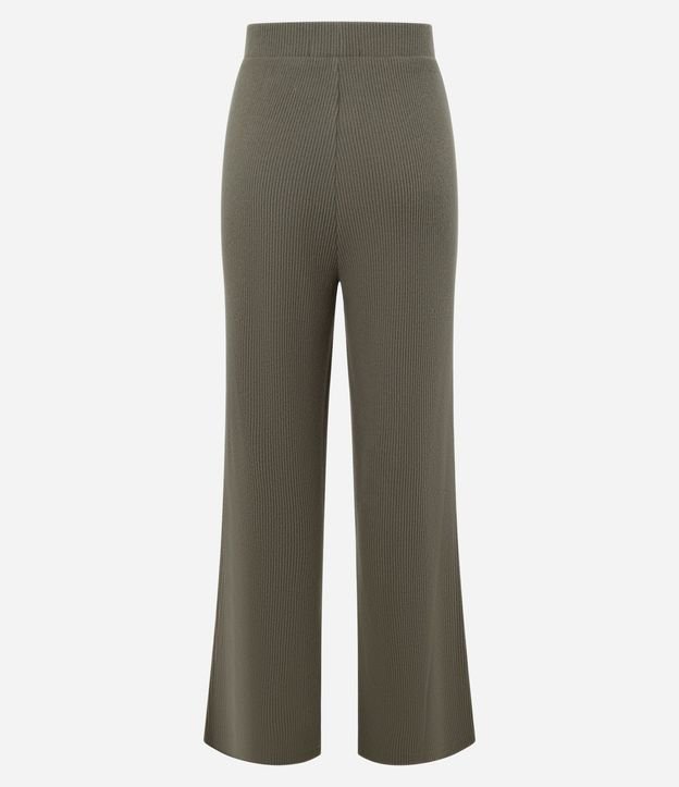 Pantalón recto Texturizada con Cintura Fija y Malla Calientita 7