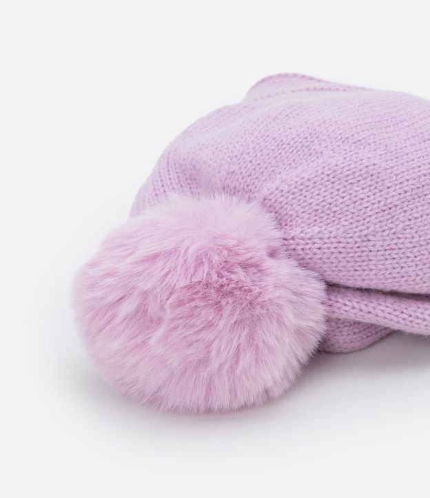Gorro Infantil en Punto con Bordado de Flores - Talle único 4