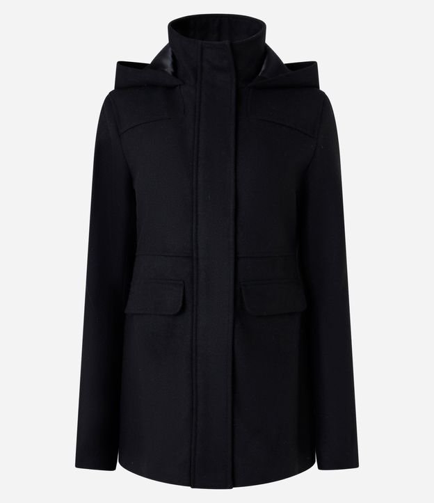 Campera Alargada en Polivelour con Capucha y Bolsillos 5