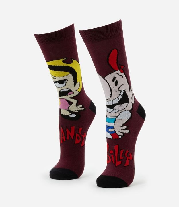 Media Caña Larga en Algodón con Estampa do Billy & Mandy 1