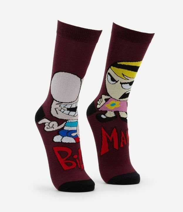 Media Caña Larga en Algodón con Estampa do Billy & Mandy 2