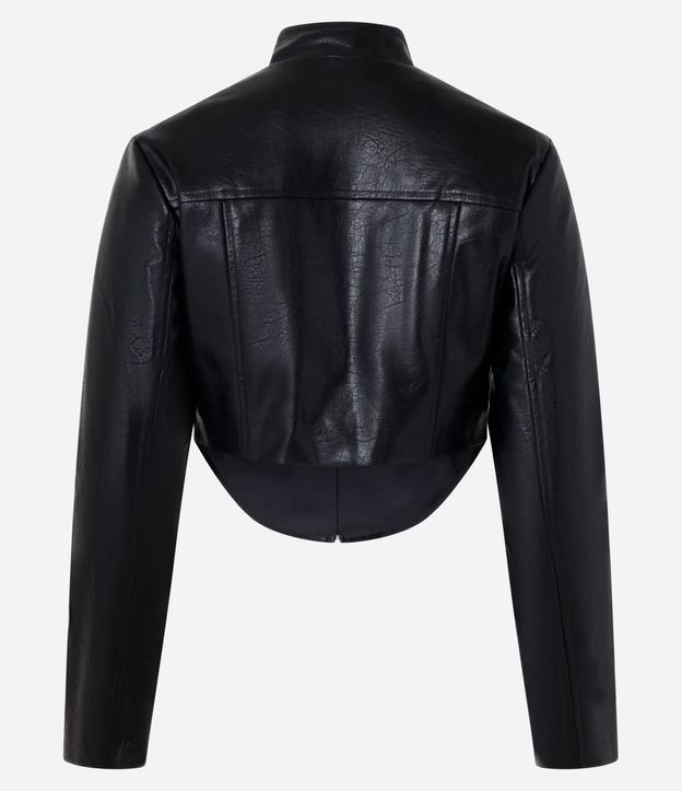 Campera Corsetada en PU con Cremallera y Ruedo Redondeado 7