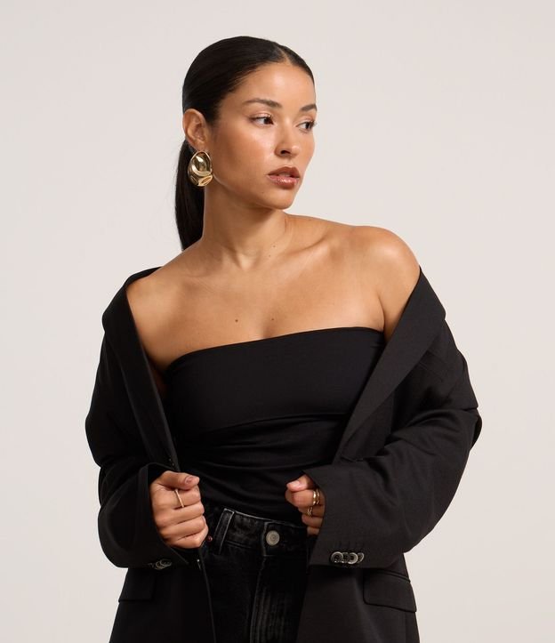 Blusa Sin Breteles Seamless con Canesú Doblada