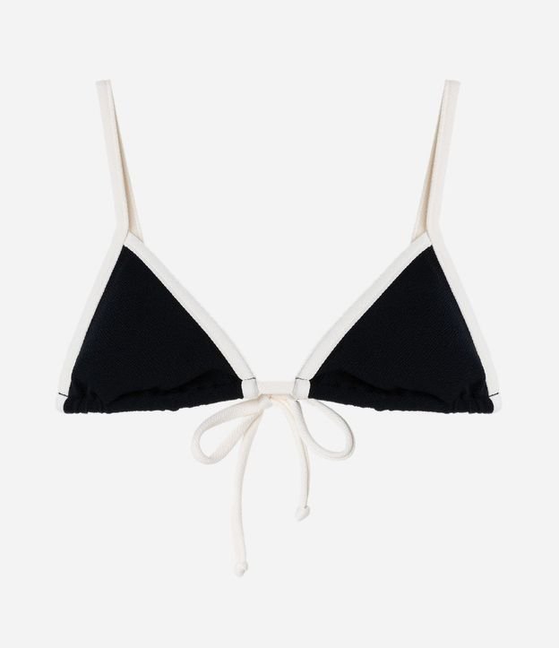 Bikini Top Triangular Fruncido con Bies Contrastante 6