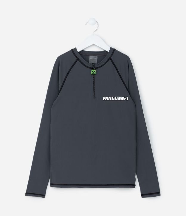 Remera Infantil con Protección UV y Estampa Minecraft - Talle 5 a 14 años