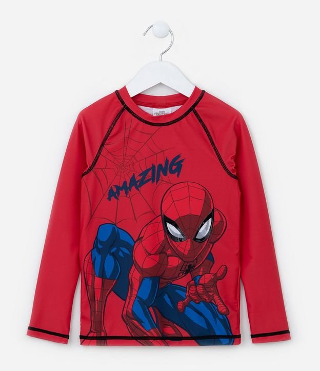 Remera Infantil con Protección UV y Estampa Hombre-Araña - Talle 3 a 10 años