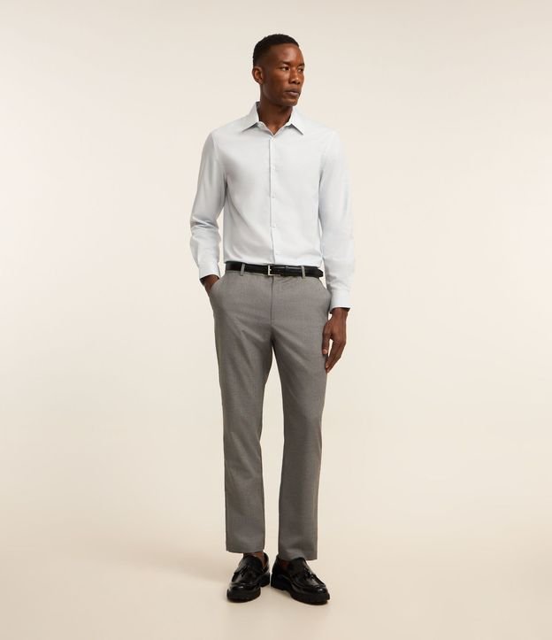 Camisa Regular en Microfibra con Cuello Inglés y Manga Larga 3