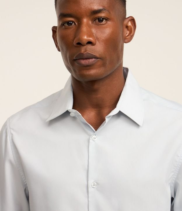 Camisa Regular en Microfibra con Cuello Inglés y Manga Larga 6