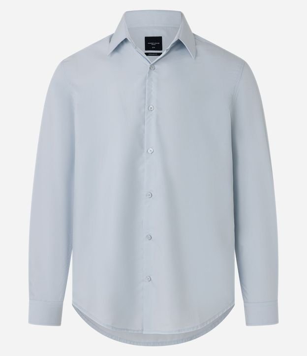 Camisa Regular en Microfibra con Cuello Inglés y Manga Larga 7