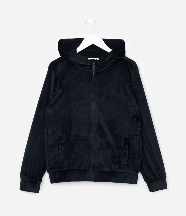 Campera Infantil en Plush con Capucha y Bolsillo - Talle 5 a 14 años