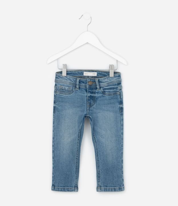 Pantalón Recto Infantil en Jeans Básica - Talle 1 a 5 años