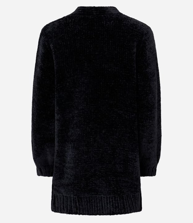 Cardigan Alargado en Chenille Canalé con Bolsillos Delanteros 8