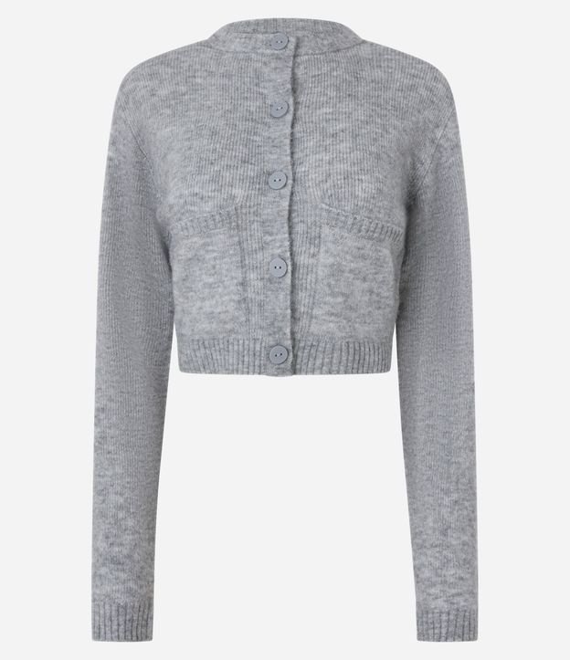 Cardigan Cropped en Punto con Bolsillos y Botones Delanteros 4