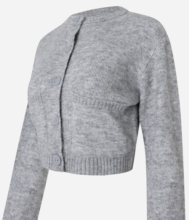 Cardigan Cropped en Punto con Bolsillos y Botones Delanteros 5