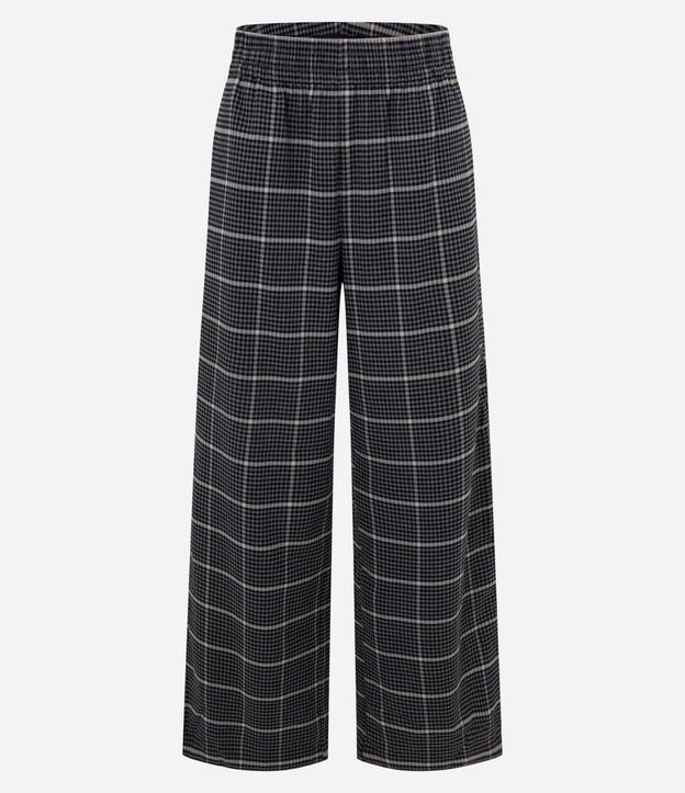 Pantalón Pantalona en Polivelour Flanelado y Estampada de Cuadros 6