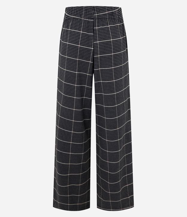 Pantalón Pantalona en Polivelour Flanelado y Estampada de Cuadros 7