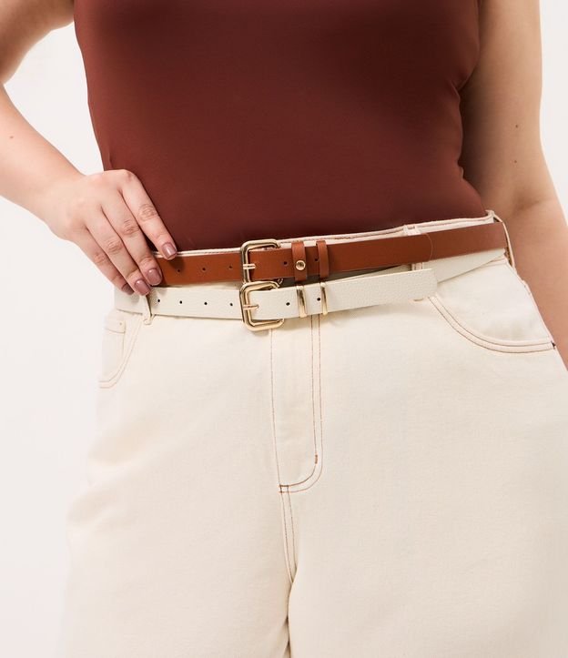Kit 03 Cintos con Hebilla Cuadrada Curve & Plus Size
