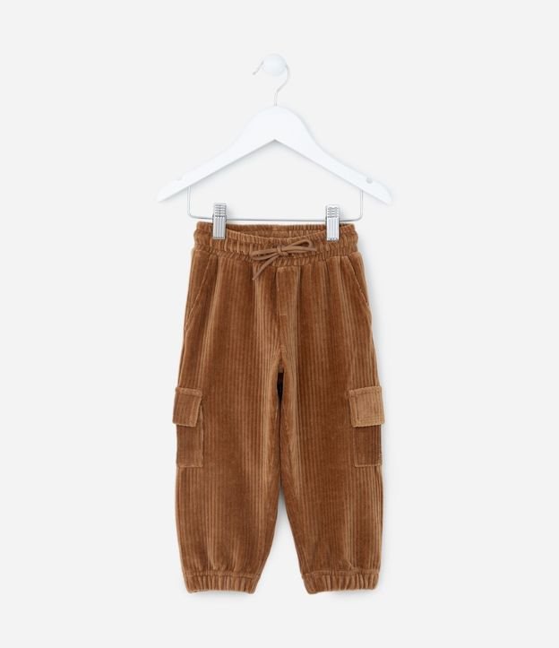 Pantalón Infantil en Terciopelo con Bolsillos Cargo - Talle 1 a 6 años