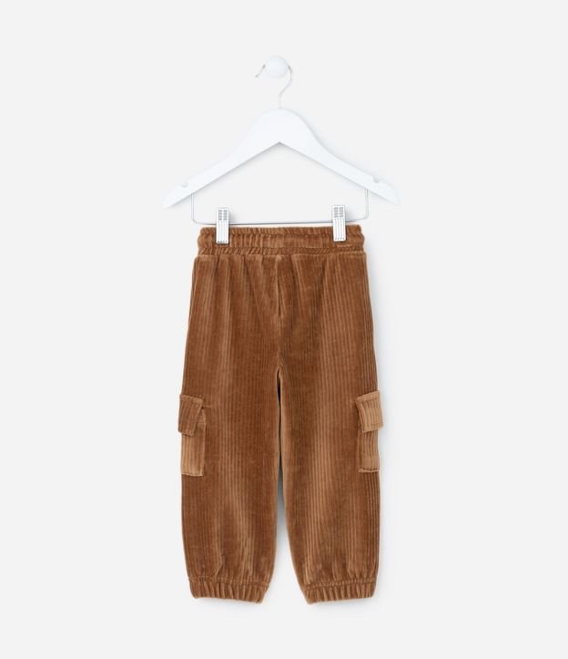 Pantalón Infantil en Terciopelo con Bolsillos Cargo - Talle 1 a 6 años 2